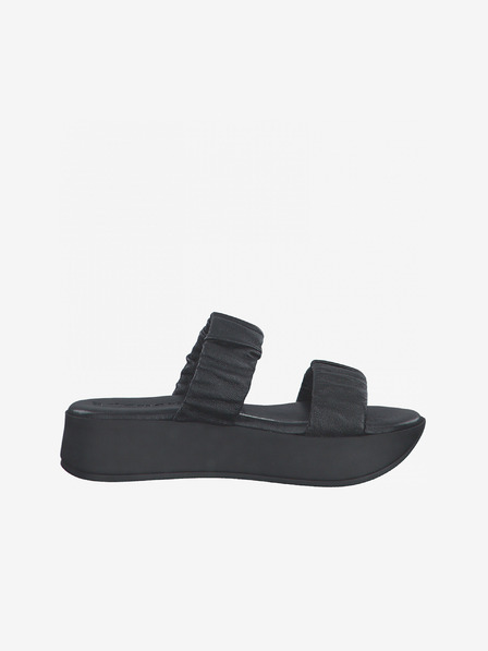Tamaris Schwarze Lederpantoffeln Tamaris