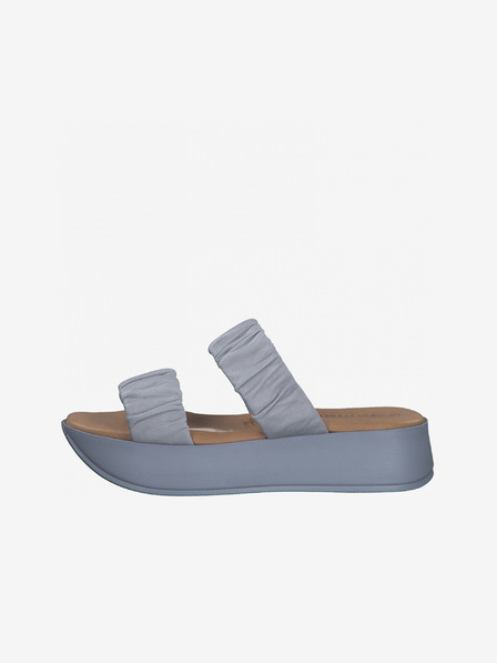 Tamaris Hellviolette Leder Plateau Pantoffeln Tamaris