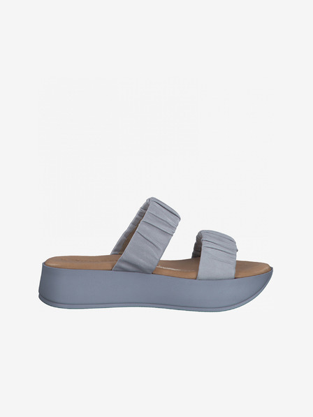 Tamaris Hellviolette Leder Plateau Pantoffeln Tamaris