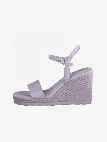 Tamaris Hellviolette Leder-Keilsandalen Tamaris