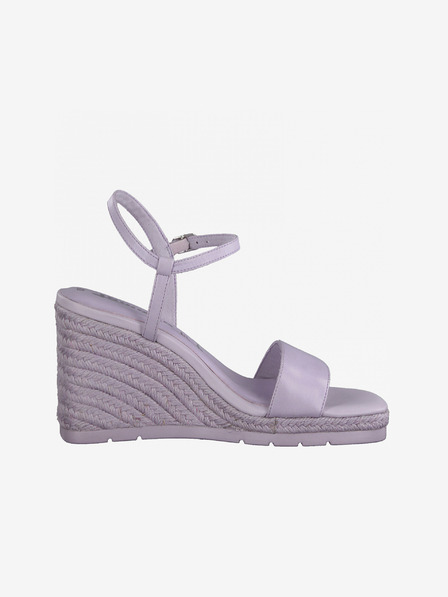 Tamaris Hellviolette Leder-Keilsandalen Tamaris