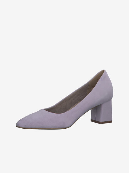 Tamaris Hellviolette Damenpumps mit niedrigem Absatz aus Wildleder Tamaris