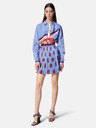 Versace Jeans Couture Blauer Damen Plisseerock mit Blumenmuster Versace Jeans Couture