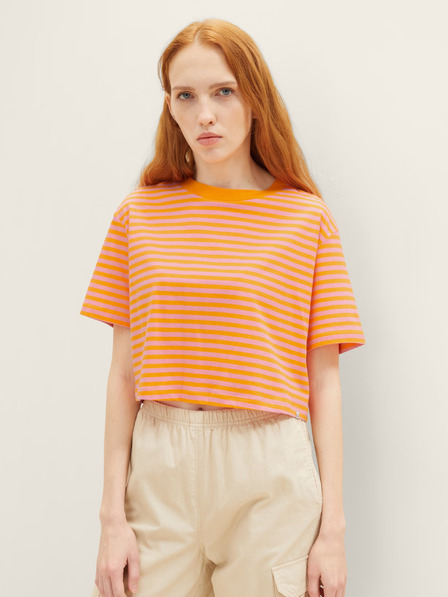 Tom Tailor Denim Rosa und orange gestreiftes Damen-Shirt Tom Tailor Denim
