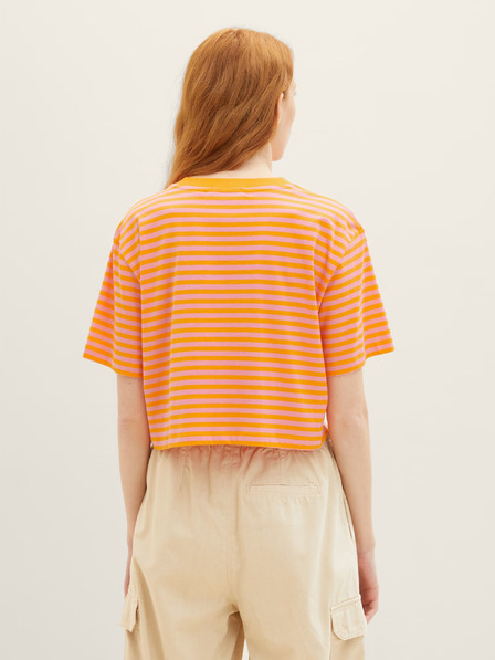 Tom Tailor Denim Rosa und orange gestreiftes Damen-Shirt Tom Tailor Denim
