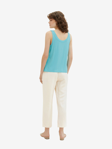 Tom Tailor Türkisfarbenes Damen-Basic-Tank-Top Tom Tailor