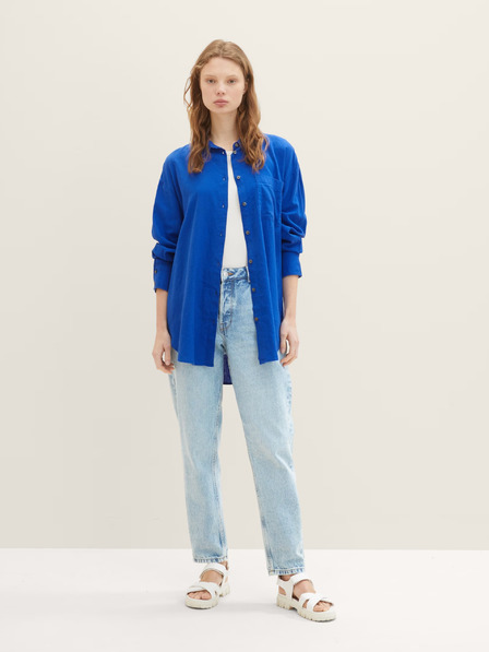 Tom Tailor Denim Blaues Leinenhemd für Damen Tom Tailor Denim
