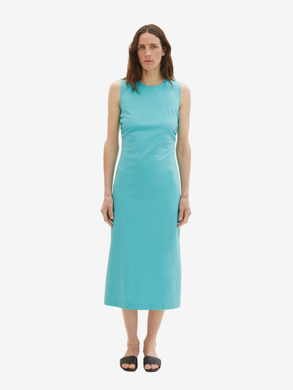 Tom Tailor Türkisfarbenes Damen Tom Tailor Midikleid