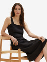 Tom Tailor Schwarzes Damen Leinen Midikleid Tom Tailor