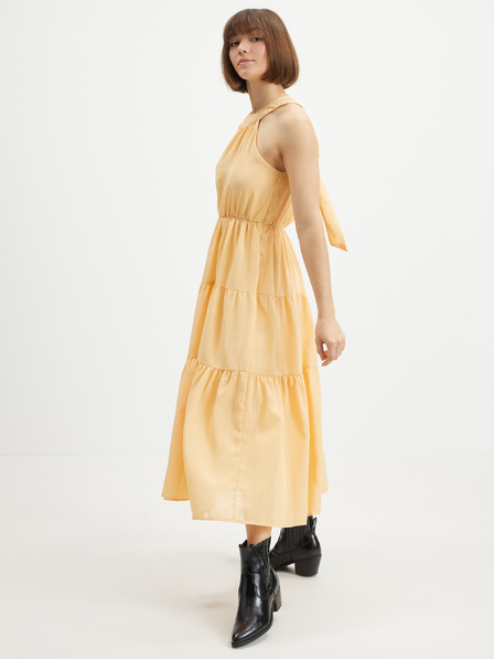Pieces Orangefarbenes Maxikleid Pieces Valentine
