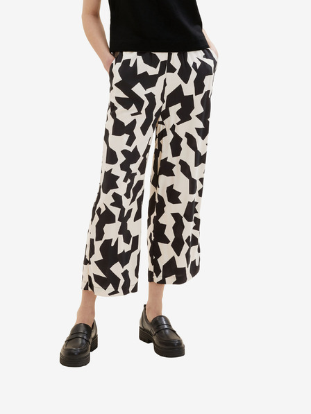 Tom Tailor Schwarz- und cremefarbene gemusterte Damenhose Tom Tailor