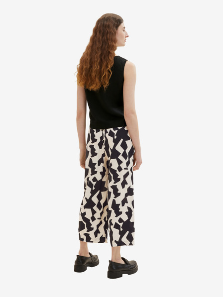 Tom Tailor Schwarz- und cremefarbene gemusterte Damenhose Tom Tailor