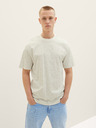 Tom Tailor Denim Cremefarbenes gemustertes Herren-T-Shirt Tom Tailor Denim