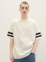 Tom Tailor Denim Cremefarbenes Herren-T-Shirt in Übergröße Tom Tailor Denim
