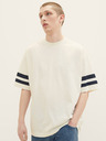 Tom Tailor Denim Cremefarbenes Herren-T-Shirt in Übergröße Tom Tailor Denim