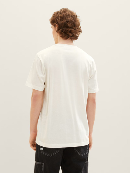 Tom Tailor Denim Cremefarbenes Herren-T-Shirt Tom Tailor Denim