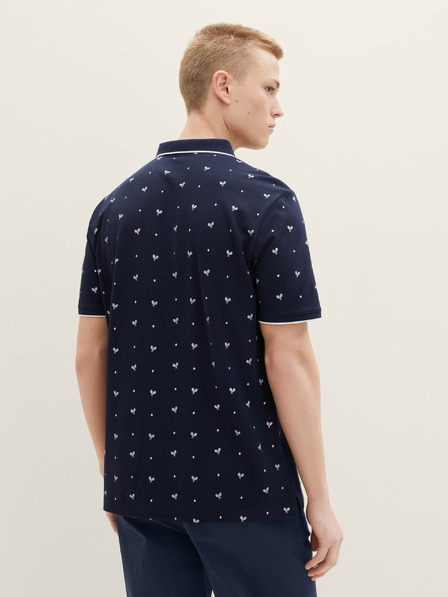 Tom Tailor Denim Dunkelblaues gemustertes Herren-Poloshirt Tom Tailor Denim