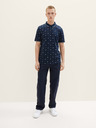 Tom Tailor Denim Dunkelblaues gemustertes Herren-Poloshirt Tom Tailor Denim