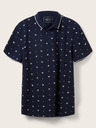 Tom Tailor Denim Dunkelblaues gemustertes Herren-Poloshirt Tom Tailor Denim