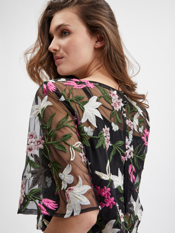 Orsay Schwarze geblümte Bluse ORSAY