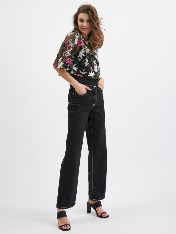 Orsay Schwarze geblümte Bluse ORSAY