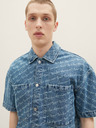 Tom Tailor Denim Blaues Herrenhemd aus gemustertem Denim Tom Tailor Denim