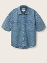 Tom Tailor Denim Blaues Herrenhemd aus gemustertem Denim Tom Tailor Denim