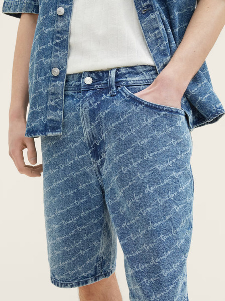 Tom Tailor Denim Blaue gemusterte Denim-Shorts für Herren Tom Tailor Denim
