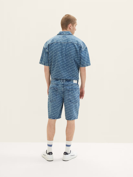Tom Tailor Denim Blaue gemusterte Denim-Shorts für Herren Tom Tailor Denim