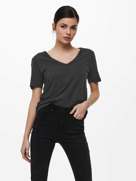 Jacqueline de Yong Schwarzes Basic-T-Shirt JDY Farock
