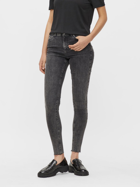 Pieces Dunkelgraue Skinny Fit Jeans Pieces Delly