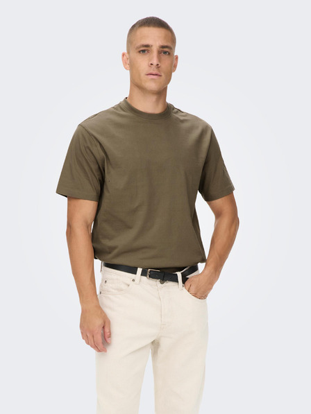 ONLY & SONS Braunes Basic-T-Shirt ONLY & SONS Fred