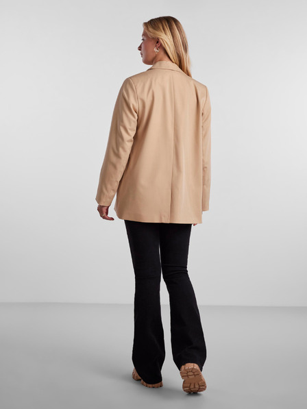 Pieces Beigefarbener Damenblazer in Übergröße Pieces Thelma