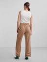 Pieces Braun gestreifte Damenhose mit weitem Bein Pieces Bossy
