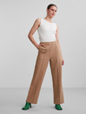 Pieces Braun gestreifte Damenhose mit weitem Bein Pieces Bossy