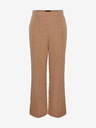 Pieces Braun gestreifte Damenhose mit weitem Bein Pieces Bossy