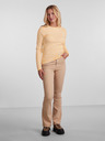Pieces Gelbes gestreiftes Damen Basic Langarm T-Shirt Pieces Hand