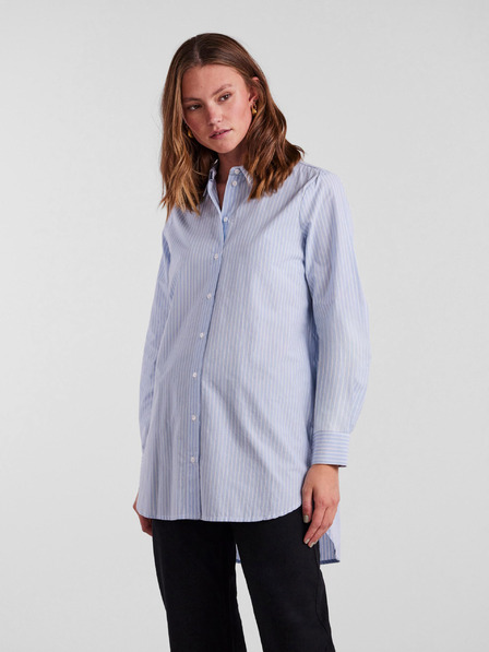 Pieces Hellblau gestreiftes Damen Oversize Shirt Pieces Jiva