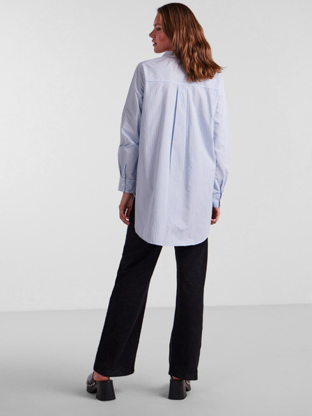 Pieces Hellblau gestreiftes Damen Oversize Shirt Pieces Jiva
