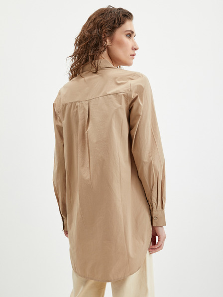 Pieces Beigefarbenes Oversize-Shirt für Frauen Pieces Jiva