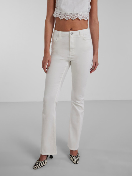 Pieces Weiße Flared Fit Jeans für Damen Pieces Peggy