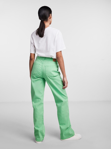 Pieces Hellgrüne Damenjeans mit weitem Bein Pieces Holly
