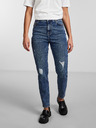 Pieces Blaue zerrissene Damenjeans Pieces Kesia (Mom Fit)