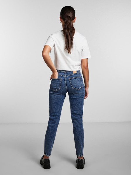 Pieces Blaue zerrissene Damenjeans Pieces Kesia (Mom Fit)