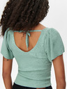 ONLY Hellgrünes geripptes Damen-T-Shirt ONLY Leelo