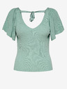 ONLY Hellgrünes geripptes Damen-T-Shirt ONLY Leelo