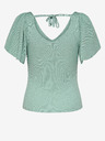 ONLY Hellgrünes geripptes Damen-T-Shirt ONLY Leelo