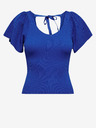 ONLY Dunkelblaues geripptes T-Shirt für Damen ONLY Leelo