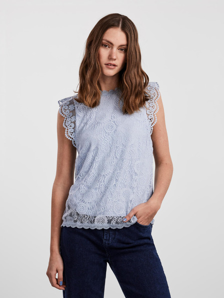 Pieces Hellblaues Spitzentop Pieces Olline
