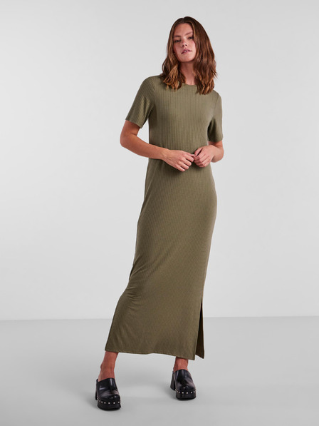 Pieces Khaki Damen Basic Maxikleid Pieces Kylie